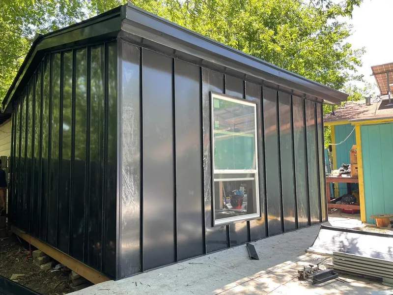 Black standing seam metal wall panels for Metal Roof Installation in Mascoutah